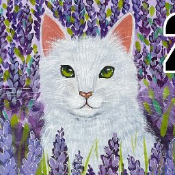 PART 2  White Cat in Lavender  How to Draw and Paint tutorial for Beginners
