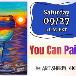 The Art Sherpa Show /  Realistic Wine Glass With a Sunset