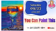 The Art Sherpa Show /  Realistic Wine Glass With a Sunset