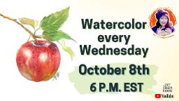 The Art Sherpa Show | Watercolor Red Apple on Branch