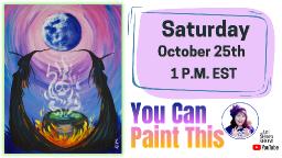 The Art Sherpa Show | Witch Sisters Moon | Easy Beginner Acrylic 