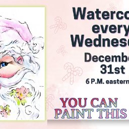 The Art Sherpa Show – Vintage Santa Claus Line and Wash Easy Watercolor Step by step