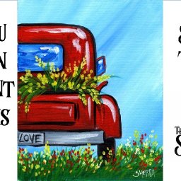 Easy How to paint an Old Red Truck Step by step | TheArtSherpa