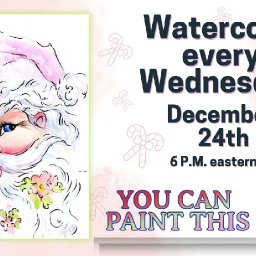 The Art Sherpa Show &ndash; Vintage Santa Claus Line and Wash Easy Watercolor Step by step