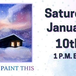 The Art Sherpa Show | Aurora Borealis Winter Cabin in Snow | Easy Beginner Acrylic