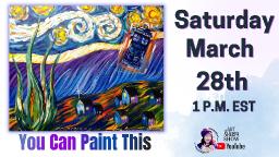 Starry Night with Tardis | Easy Beginner Acrylic Step by Step