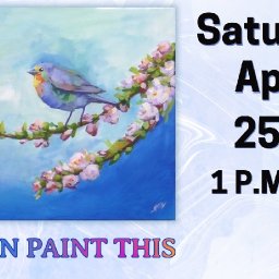 Blue Robin on a Branch | Easy Beginner Acrylic