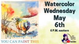 Colorful Sheep Line and Wash | Watercolor for Beginners