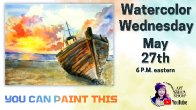 Old Boat in the Sand | Watercolor for Beginners Line and Wash