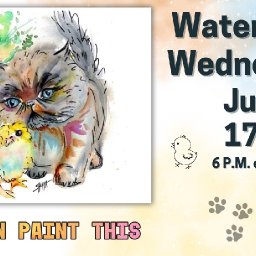 Kitten and Baby Chick Line and Wash| Easy Beginner Watercolor