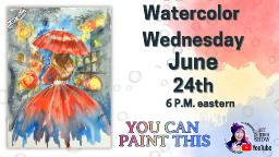 Girl in the Rain | Easy Beginner Watercolor