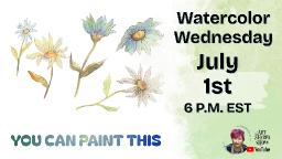 Very Easy Line and Wash Daisies | Easy Beginner Watercolor