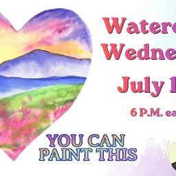 Simple Landscape Heart | Easy Beginner Watercolor