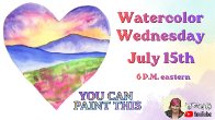 Simple Landscape Heart | Easy Beginner Watercolor