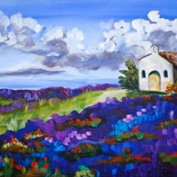 Lavender Field Landscape Step by Step Acrylic Painting on Canvas for Beginners