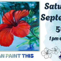 Tropical Red Hibiscus |  Easy Begining Acrylic Step by Step