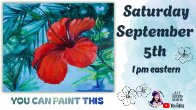 Tropical Red Hibiscus |  Easy Begining Acrylic Step by Step