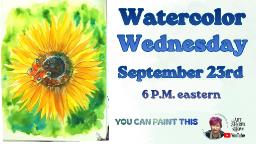 Sunflower and Butterfly | Easy Beginner Watercolor