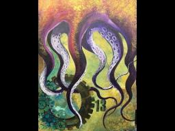 Steam Punk Kraken Acrylic Painting on Canvas for Beginners