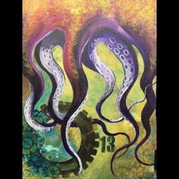 Steam Punk Kraken Acrylic Painting on Canvas for Beginners