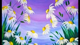 EASY Spring Flowers Acrylic Painting on Canvas for Beginners #lovespringart2017