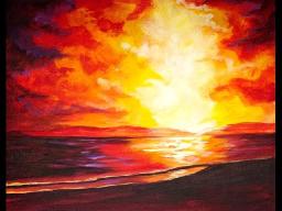 Sunset  at the BEACH Beginners Acrylic Step by step