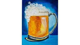 🍺 Easy Beginner 🎨 Acrylic Painting 💜  BEER Bar ART 🖍