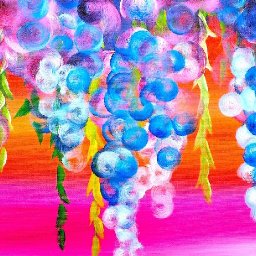 🌸Abstract  Dripping Wisteria Flowers🎨🌷 Acrylic Painting on Canvas💝