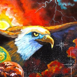 100k live Day and Night Galaxy Eagle Painting acrylic Tutorial for beginners