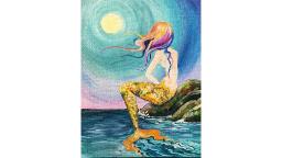 Learn to paint Mermaid Cove Beginner Acrylic tutorial Angelooney