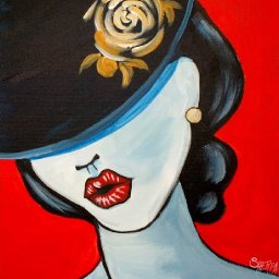 Pop art Girl with a Hat Fashion Acrylic Painting tutorial for Beginners