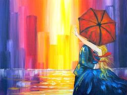 Lovers Kiss in the City |  Learn to do Acrylic Painting  for Beginners