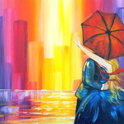 Lovers Kiss in the City |  Learn to do Acrylic Painting  for Beginners