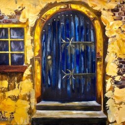 Old Blue Door  with Stucco beginners acrylic painting tutorial #bigartquest