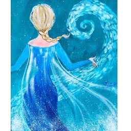 Elsa from Frozen  tutorial Acrylic Painting on Canvas for Beginners