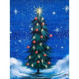 Simple Christmas TREE Step by Step Acrylic Painting on Canvas for Beginners