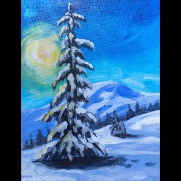 LONE Pine  tree in snow  LIVE Acrylic Painting for Beginners