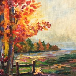 Beginner Learn to paint a Landscape Full acrylic for Fall /Autumn lovers