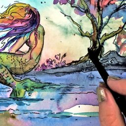 Weeping Mermaid Watercolor Bleeding Speedpaint Art Sherpa