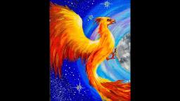 Fawkes the Phoenix Harry Potter learn to paint Beginner acrylic tutorial #Angelooney