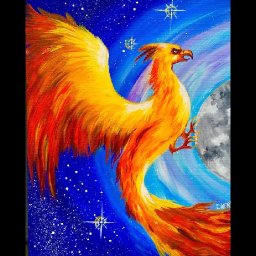 Fawkes the Phoenix Harry Potter learn to paint Beginner acrylic tutorial #Angelooney