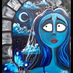 The Corpse Bride Step by Step Acrylic Painting on Canvas for Beginners