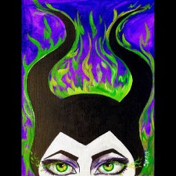 Maleficent Step by Step Acrylic Painting on Canvas for Beginners