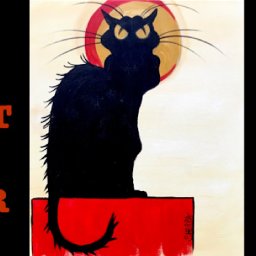 Free Home paint night Party Video Le Chat Noir for Beginners