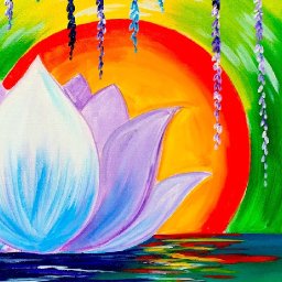 Zen Lotus flower step by step for Beginners Acrylic Tutorial