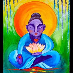 Buddha and Lotus Flower Step by Step Beginner Acrylic Painting tutorial