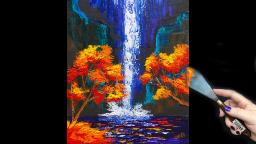 Beginner Pallete Knife  Fall Waterfall Tutorial