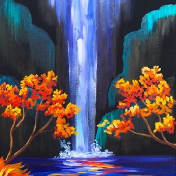 Autumn Aloha Tropical Waterfall Step by Step Acrylic Painting on Canvas for Beginners