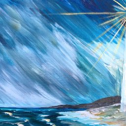 Lighthouse in a Storm - Step by Step Acrylic Painting on Canvas for Beginners