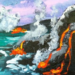 How to Paint LAVA in Acrylic art lesson #bigartquest #21